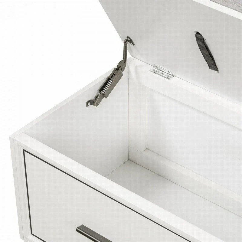 Shoe Bench with Removable Cushion and Hidden Storage for Entryway and Living Room Organization