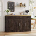 Celebalcony Buffet Cabinet with Storage,53.4 Large Kitchen Storage Cabinet with 3 Drawers & 4 Doors, Adjustable Shelf for Kitchen,Living Room