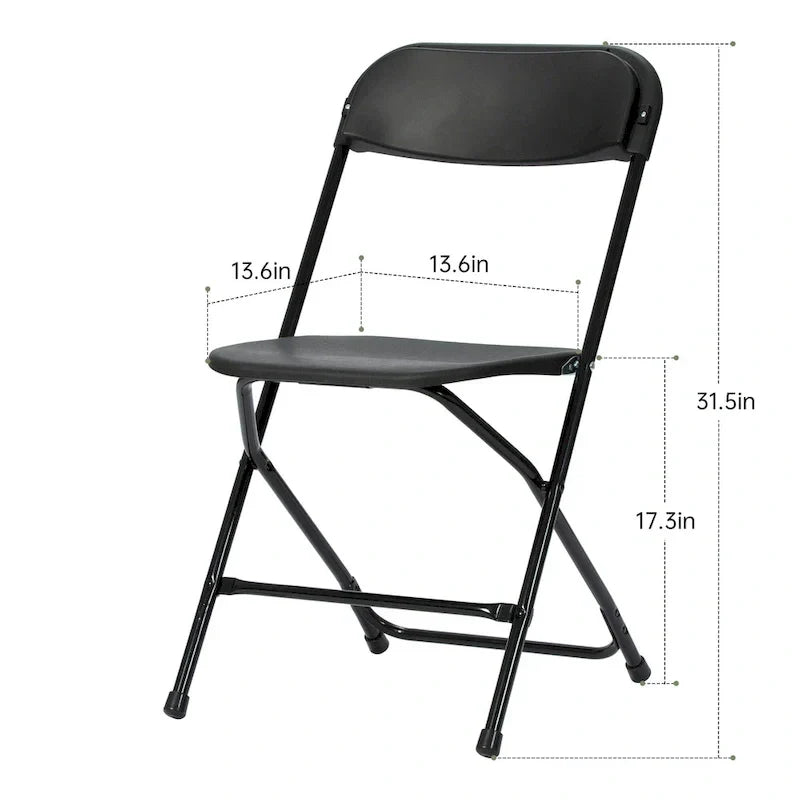 10 Pack Plastic Folding Chair 350lb. Capacity for Events Office Wedding Party Picnic Kitchen Dining
