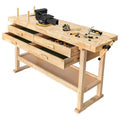 Olympia Tools 60 Rubber Hardwood Workbench, 4 Drawers, 450 lbs Weight Capacity