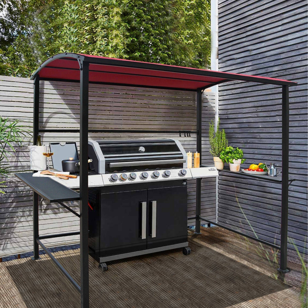Outdoor 5 ft. x 8 ft. Steel Frame Grill Gazebo Canopy Barbecue Shelter