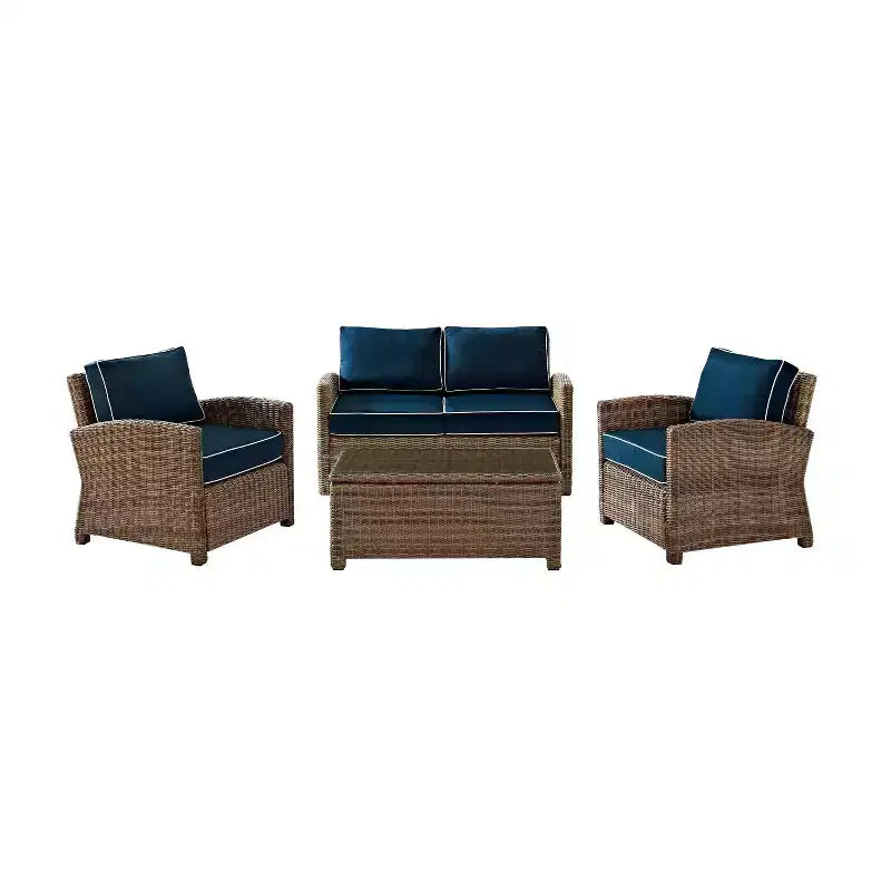 Bradenton 4pc Outdoor Wicker Conversation Set - Crosley