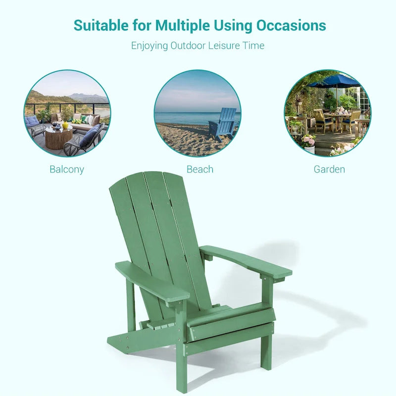 Chaises Adirondack d'extérieur en bois résistantes aux intempéries Bonosuki - Lot de 4