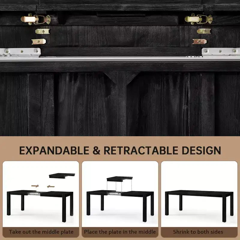 Modern Dining Set - 80 Table + 6 Cushioned Chairs, Solid Wood Frame, 400lbs Table Capacity, Easy Assembly