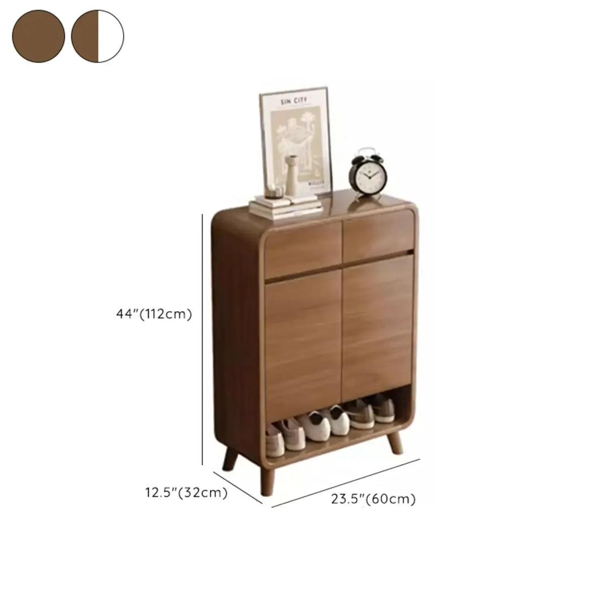 Meuble de rangement pour chaussures de couloir en bois moderne, taille moyenne
