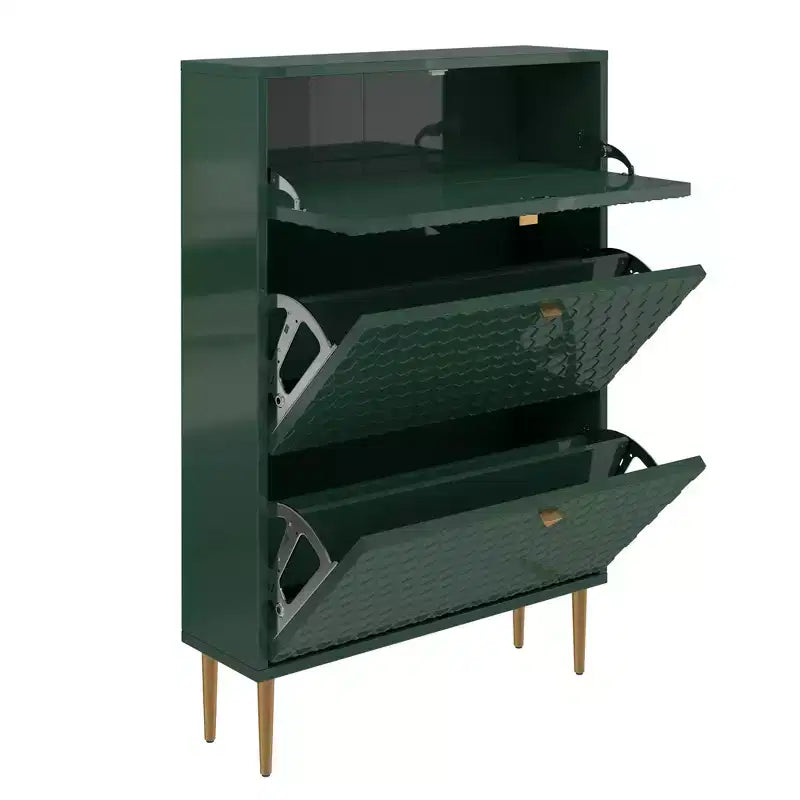 CLIHOME 24 Pair Entryway Shoe Storage Organizer Cabinet Flip Drawers Closet Shoe Rack Shelf Organizer