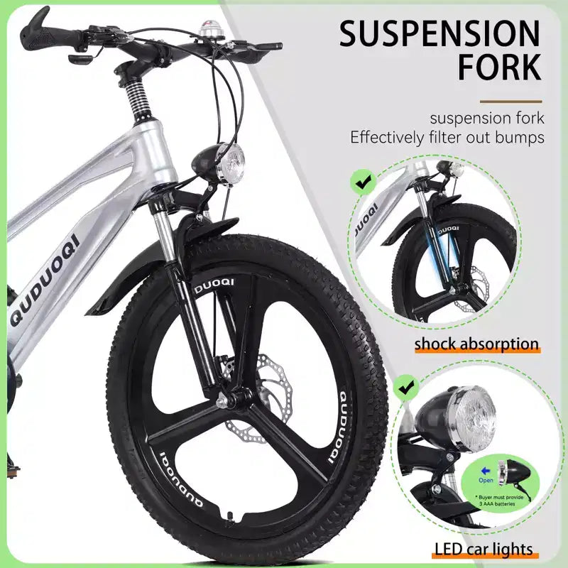 NAYSAYE 20 Inch Kids Mountain Bike with 7-Speed Drivetrain and Magnesium Alloy Frame for Boys and Girls Ages 8-12, 57.09*21.65*29.92