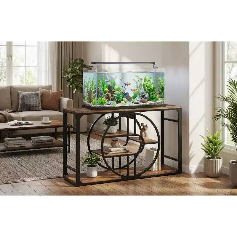 55-75 Gallon Metal Aquarium Stand, Heavy-Duty Fish Tank Stand with Storage Cabinet, Multi-Tier Fish Tank Stand with Thickened Legs, Suitable