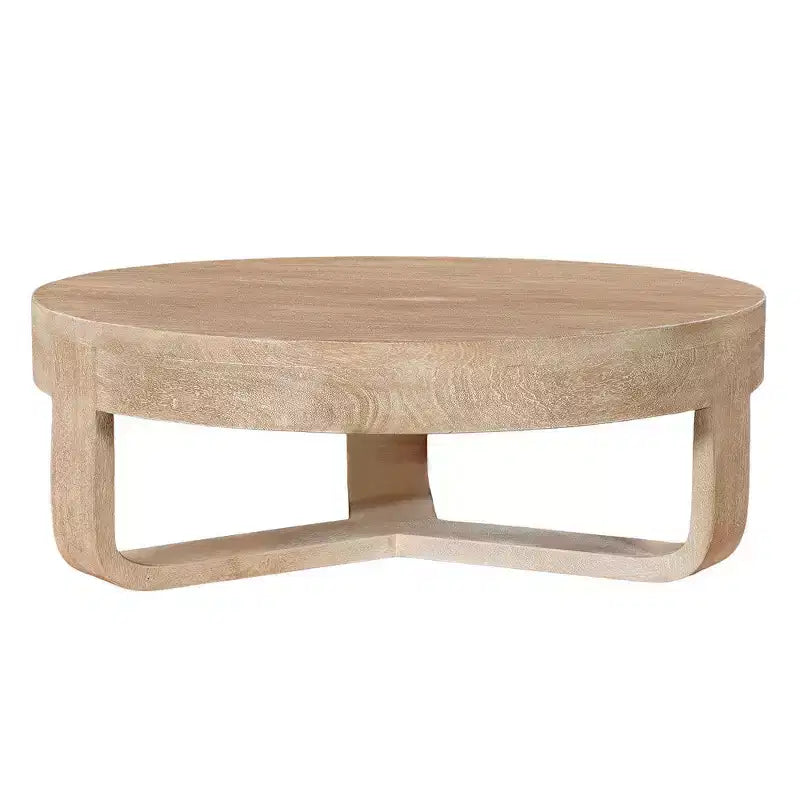 Royal Hampton 32 Inch Round Top Coffee Table with Open Sled Base