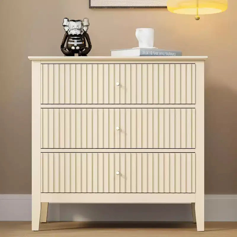 Heynemo 3 Drawer Dresser, Painted 30 Inch Tall Wood Nightstand with Storage, Wide Modern Chest of Drawers with Ball Bearing Slide