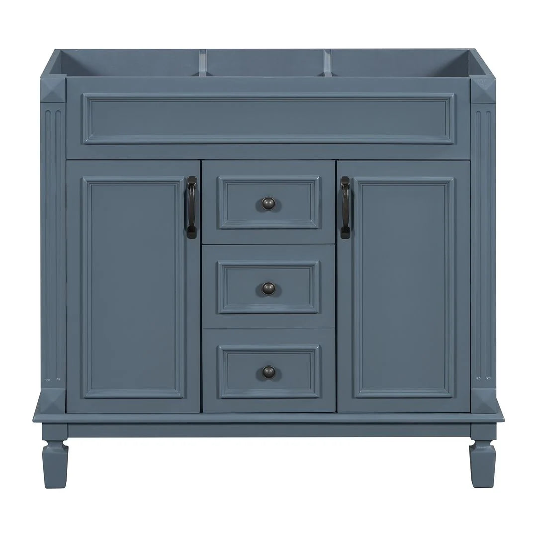 36'' Modern Bathroom Vanity with Top Sink and Mirror Cabinet,2 Doors and 2 Drawers