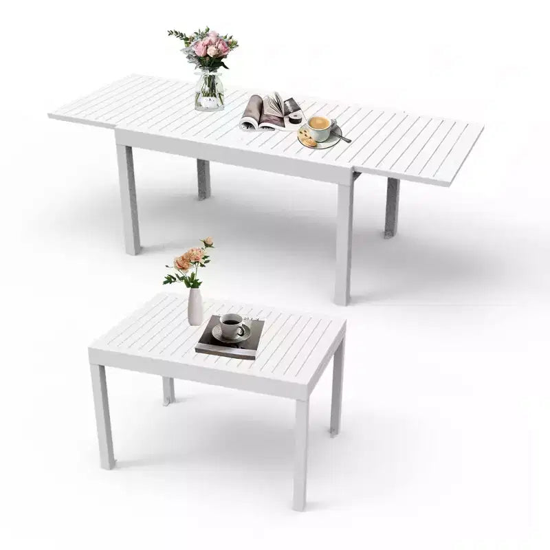 Okak Dining Table Aluminum Patio Extendable Dining Room Table Kitchen Table for Dining Room