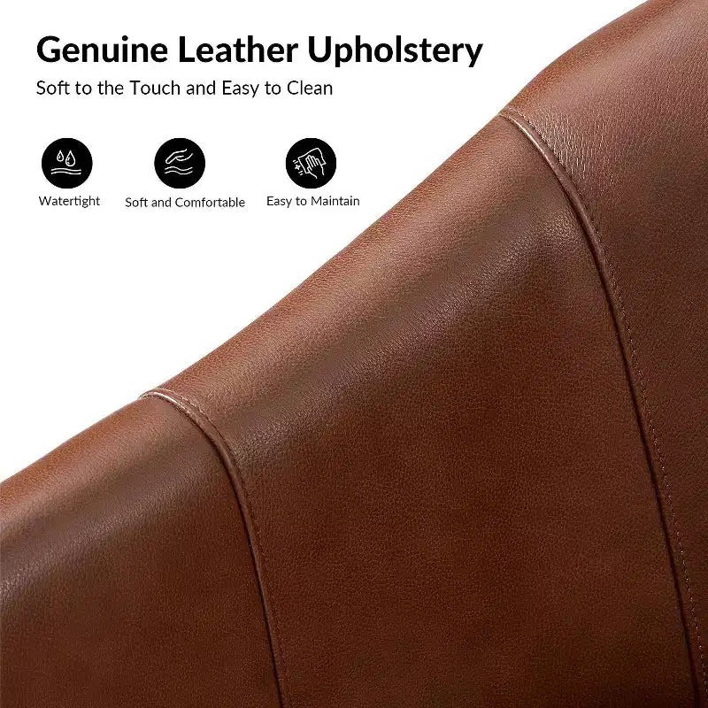 Pocono Transitional Genuine Leather Swivel Barrel Chair With Solid Wood Base Set of 2Artful Living Design