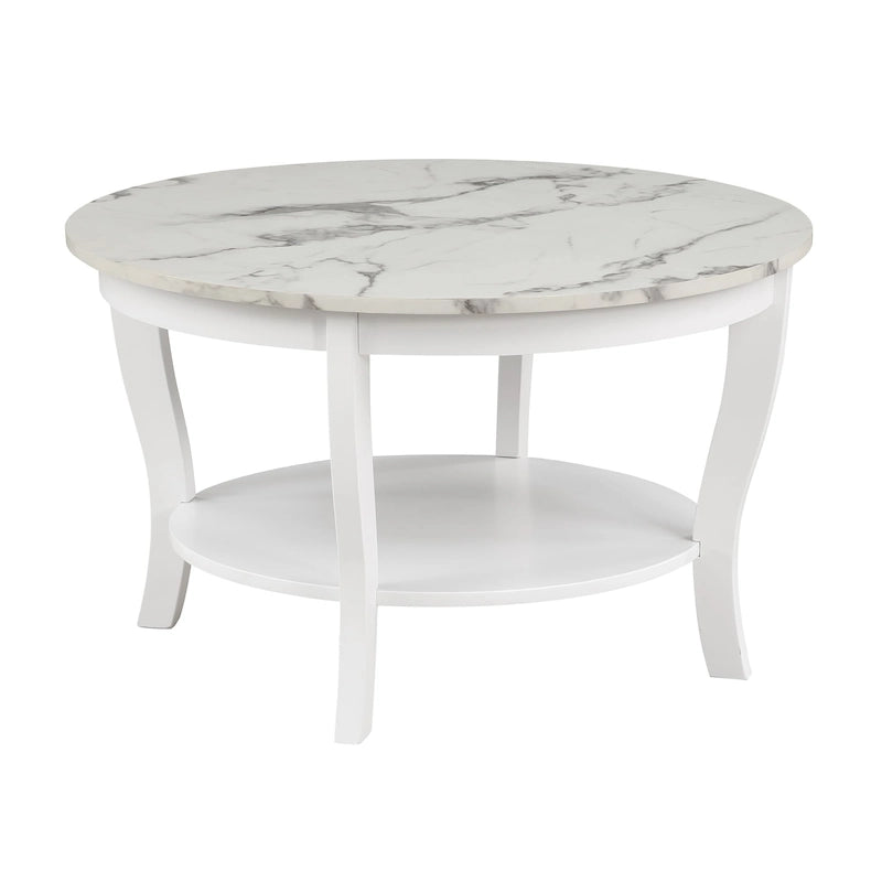 Convenience Concepts American Heritage Round Coffee Table with Shelf
