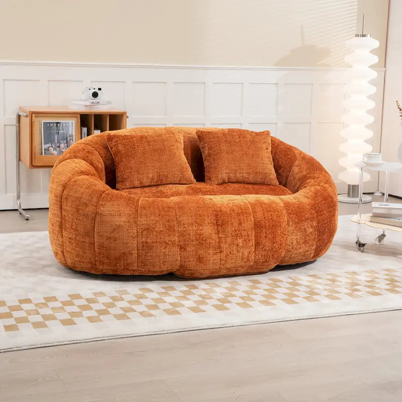 GDFStudio - Laurel Chenille 2-Seater Lazy Sofa with High-Density Foam and Oversized Comfort