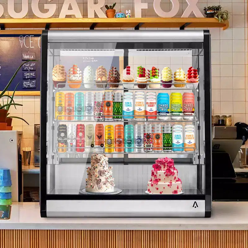 Commercial Display Refrigerator 6.9 Cu Ft, Countertop Refrigerated Display Case with LED Lighting for Bakery, Cafe, 110V/190W