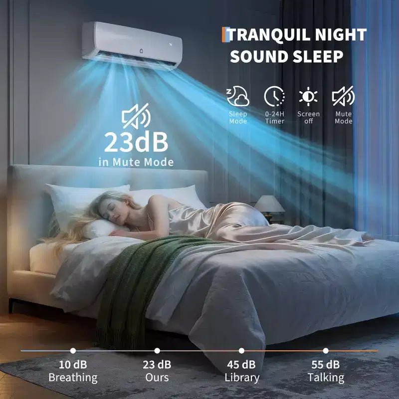 Ultra-Quiet 42dB|12000 BTU 19 SEER Ductless Mini-Split Air Conditioner Heat Pump|3-in-1 Cooling, Heating & Dehumidifying|230V White Inverter AC System