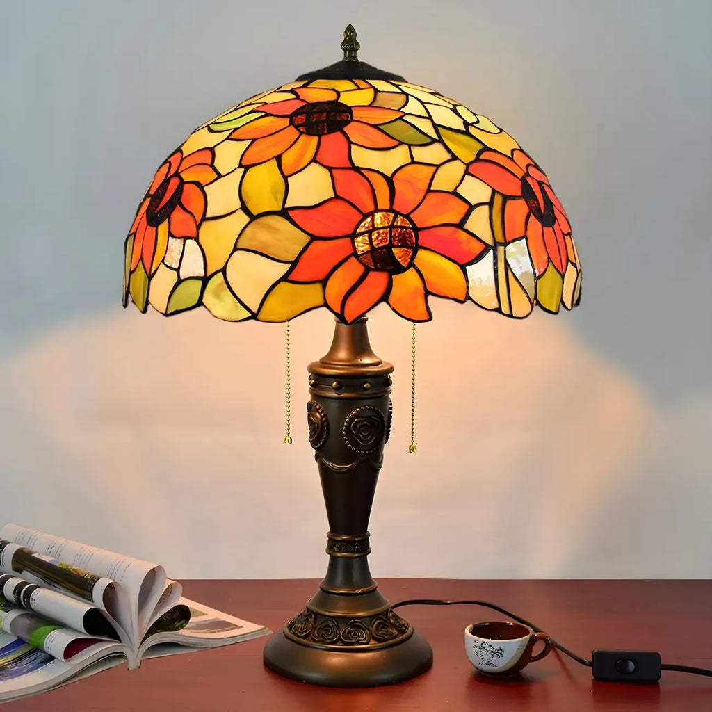 HomeyFad 2-Light Vintage Stainless Glass Dome Table Lamp