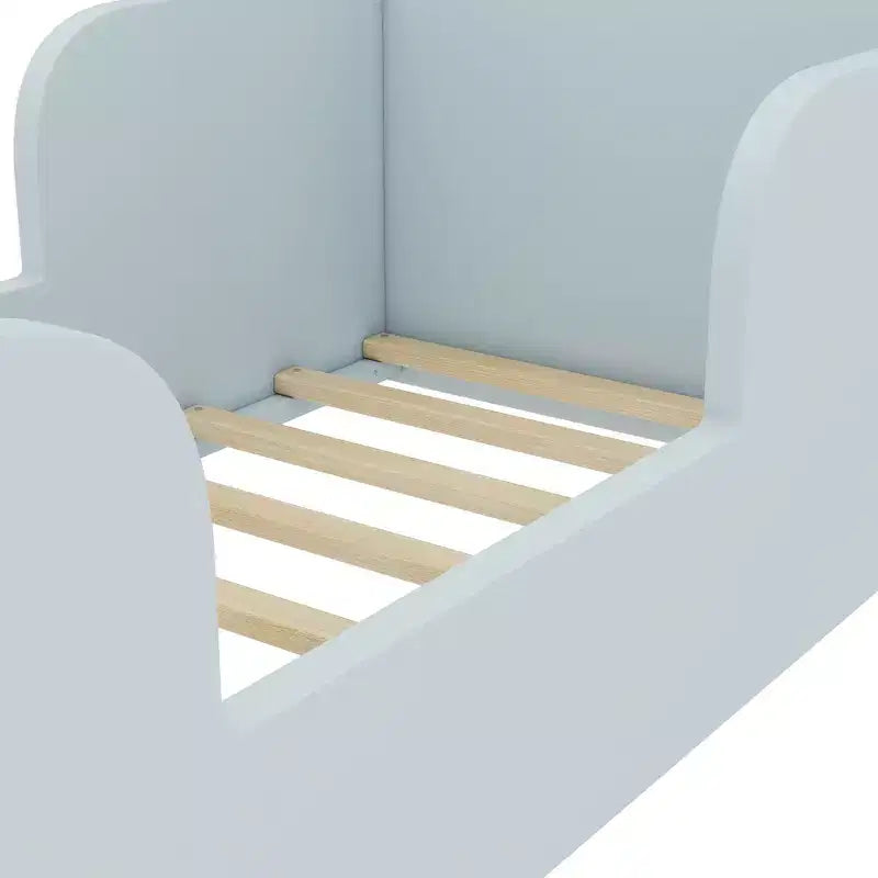 Okak Bear-Shaped Floor Bed for Ages 3-6, Toddler Bed Frame with Safety Fence, Cute Animal-Shaped Kids Bed