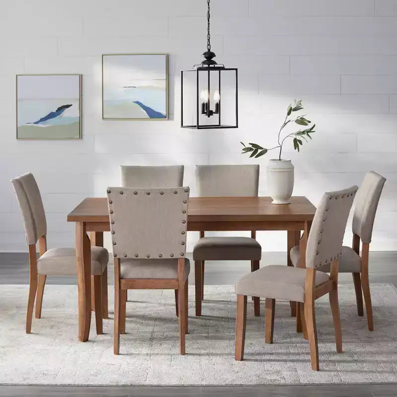 Buylateral Set Of 2 Provence Dining Chairs Driftwood : Upholstered, Rubberwood Frame, Spot Clean