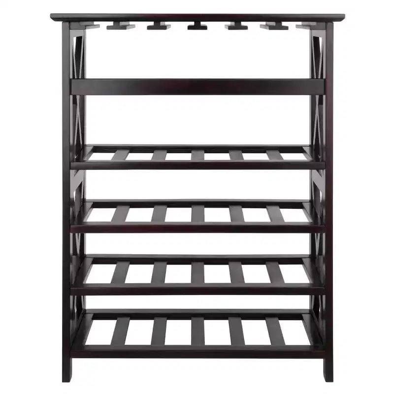 Rio 24 Bottles Wine Rack Wood/Espresso - Winsome
