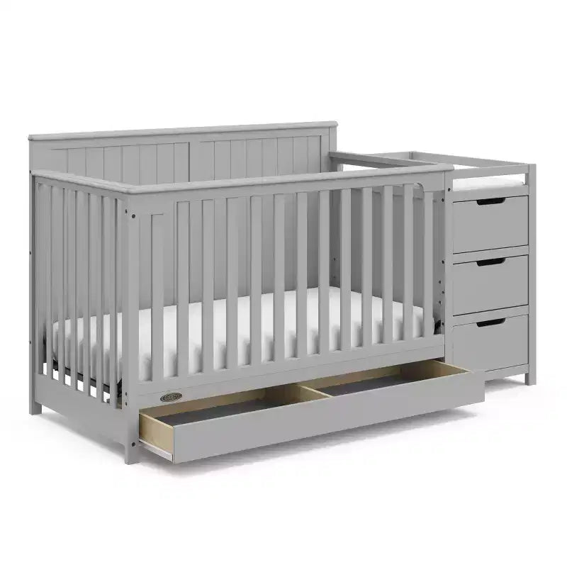 5-in-1 Convertible Crib and Changer with Drawer