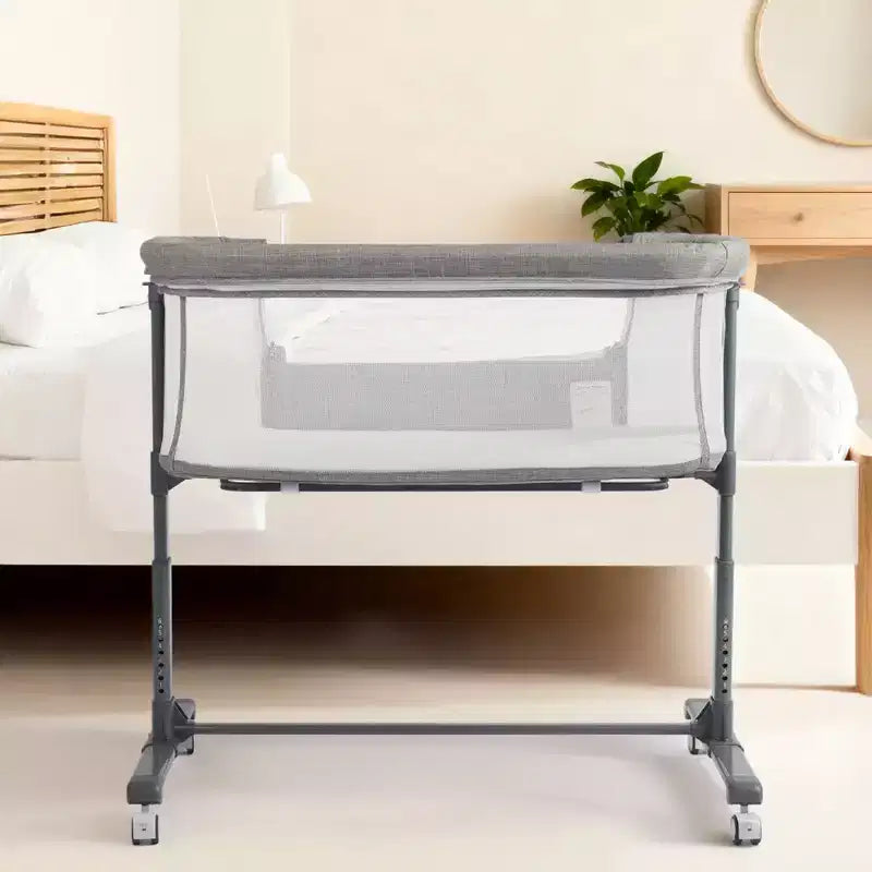 Baby Bassinet with Wheels 鈥?Beige / Gray / Pink, Bedside Sleeper, for 1 Baby