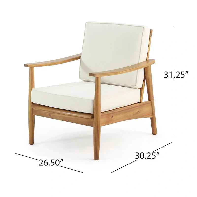Willowbrook Outdoor Acacia Wood 4 Seater Chat Set by Christopher Knight Home