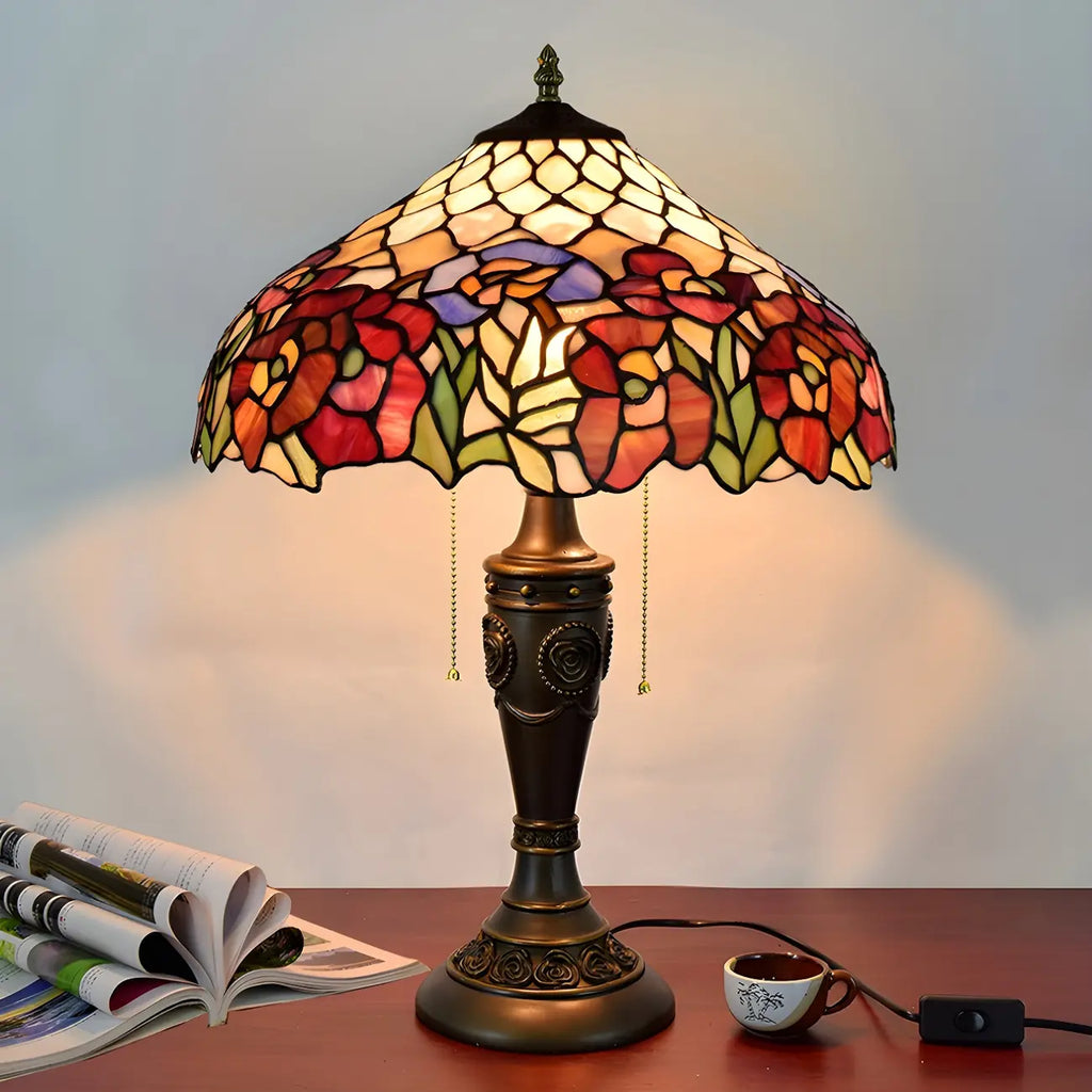 HomeyFad 2-Light Vintage Stainless Glass Dome Table Lamp