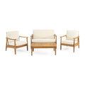 Willowbrook Outdoor Acacia Wood 4 Seater Chat Set by Christopher Knight Home