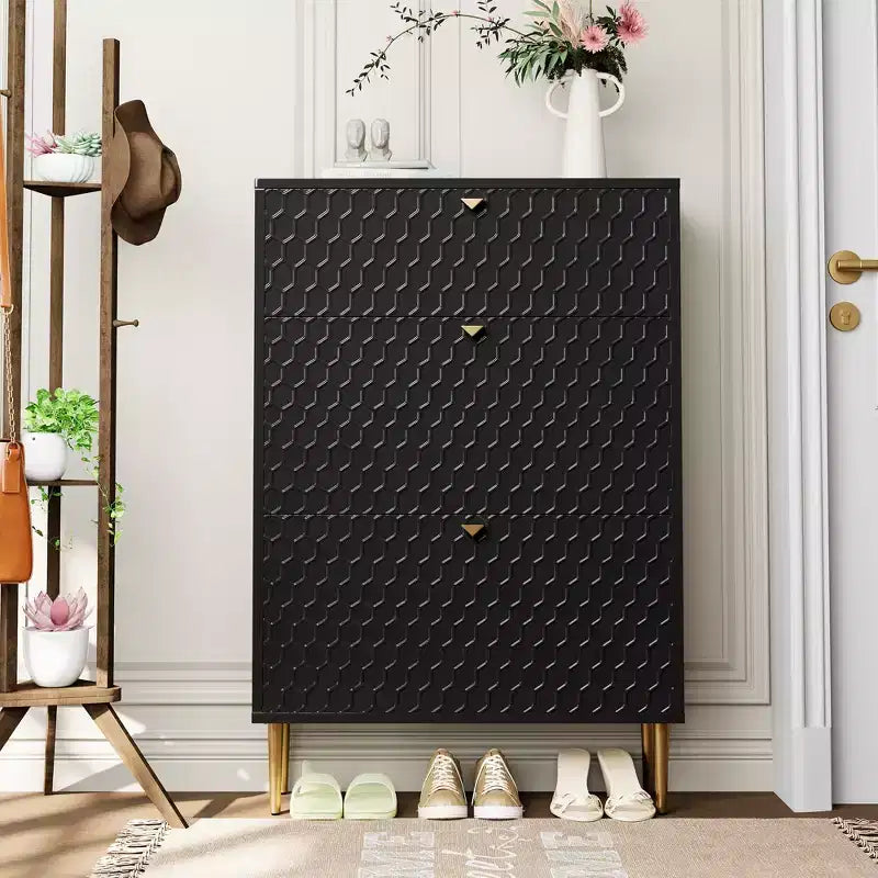 CLIHOME 24 Pair Entryway Shoe Storage Organizer Cabinet Flip Drawers Closet Shoe Rack Shelf Organizer