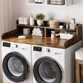 2-Tier Washer and Dryer Countertop with Shelf or Drawers, Laundry Countertop Cover with Non-Slip Pad, 54X27.5 Laundry Topper for Folding Clothes