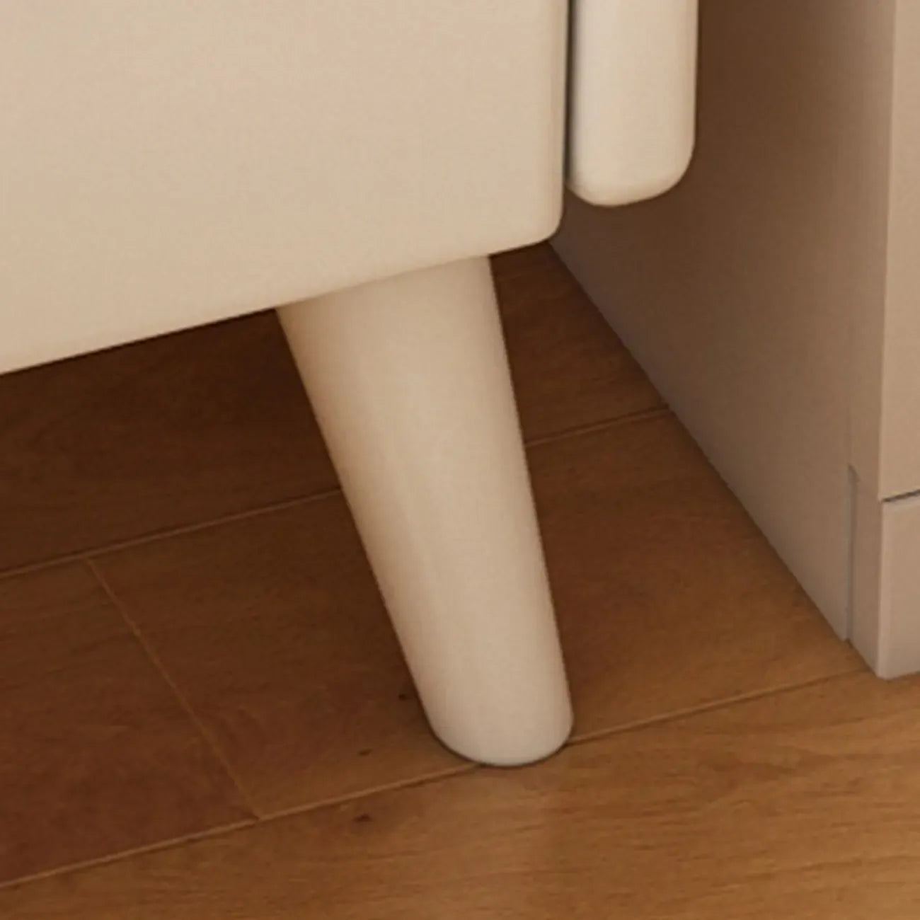 Narrow White Wood 2 Shelves Nightstand