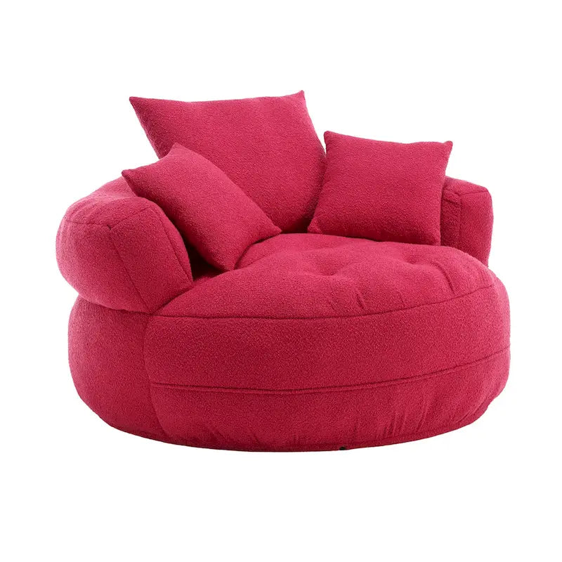 Round Lazy Sofa Chair – White/Blue/Grey/Yellow/Orange/Rose Red/Navy/Green, Single & Couple Seat