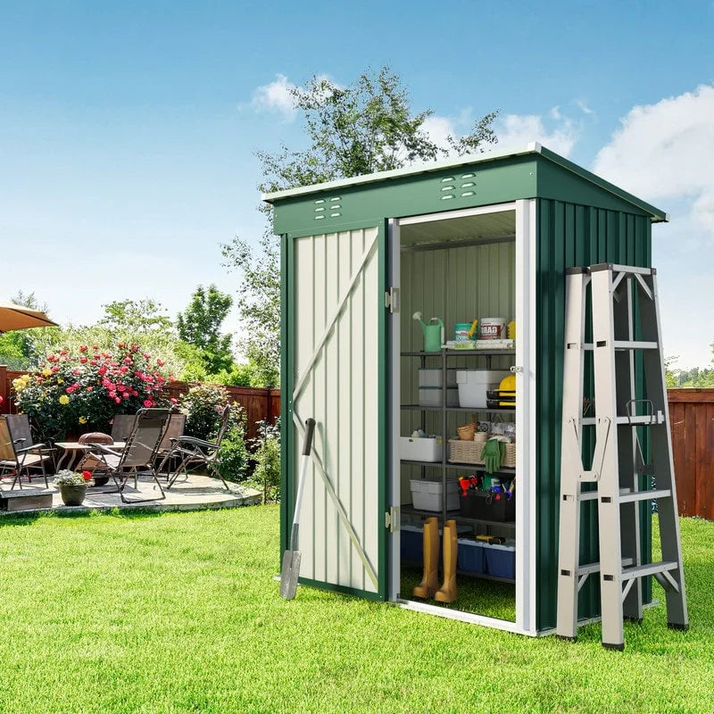 Abri de jardin en métal pour outils avec porte verrouillable pour mobilier de jardin et outils