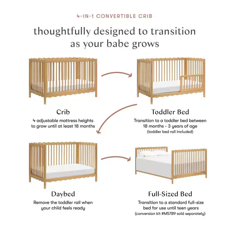 Babyletto Swell 4-in-1 Convertible Crib with Toddler Bed Conversion Kit