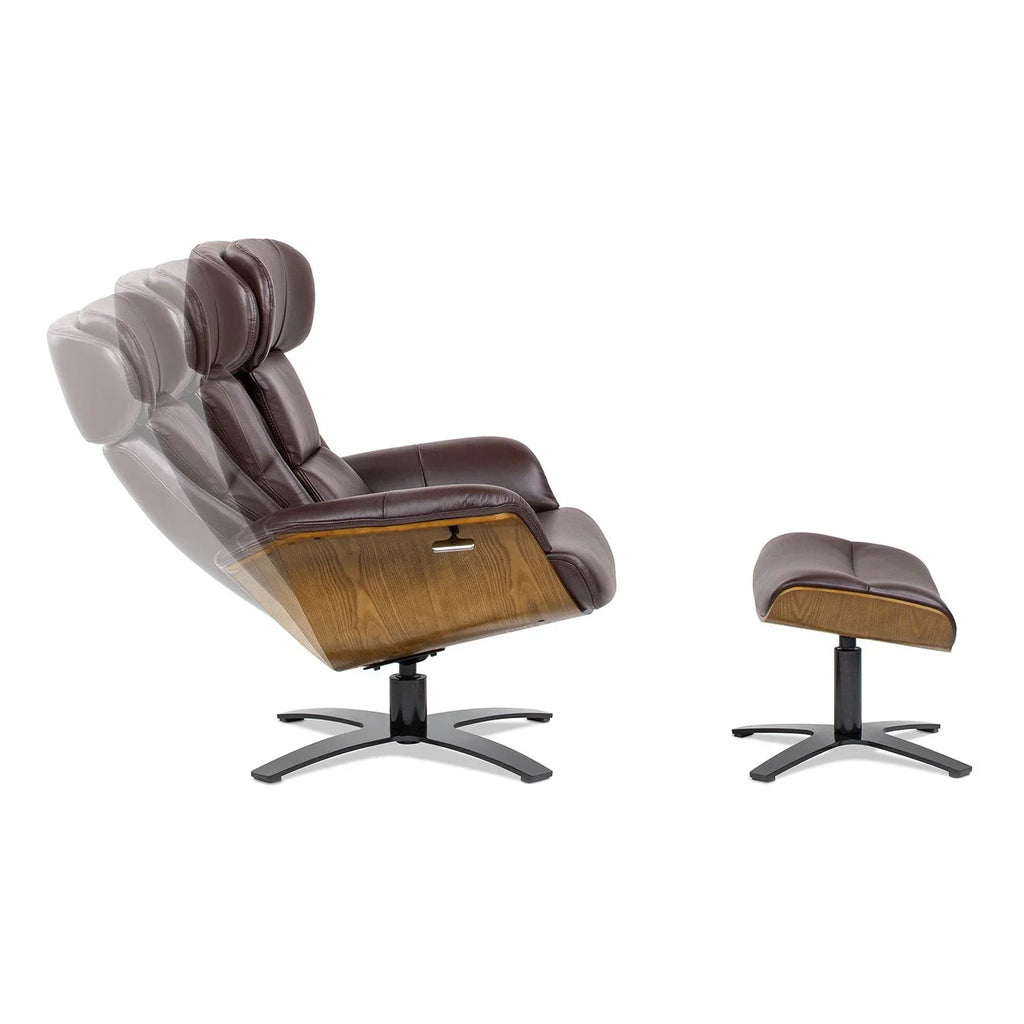 Jovan 31.5 Genuine Leather Recliner Lounge Chair with Ottoman