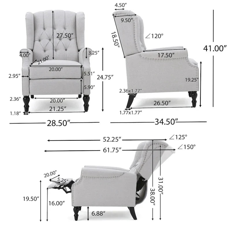 Walter Tufted Fabric Recliners (Set of 2) by Christopher Knight Home