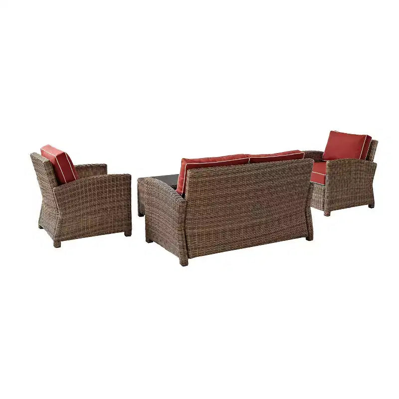 Bradenton 4pc Outdoor Wicker Conversation Set - Crosley