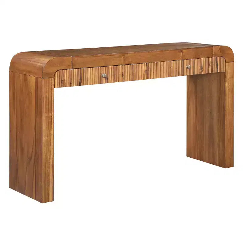 Whisen Rustic Console Table Entryway Table Side Table with Fluted Drawer Front