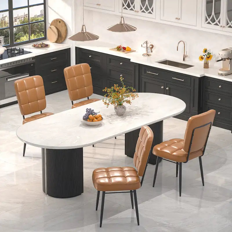 Modern Dining Chairs Set of 2/4/6/8, Upholstered Kitchen Chairs with Thick Cushion for Dining Room