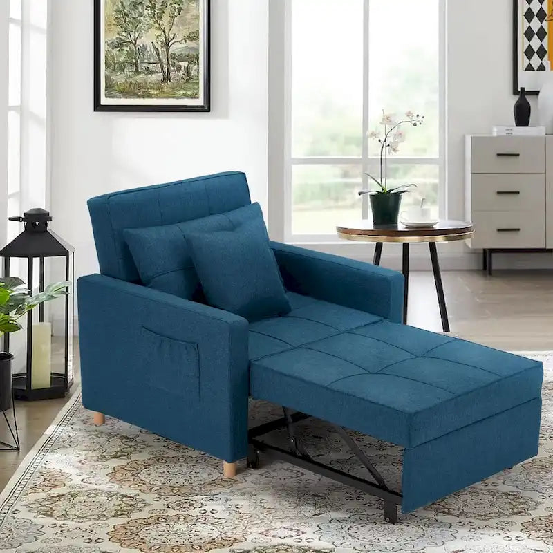Adjustable Sleeper Chair Bed, 3-in-1 Convertible, Multiple Colors, Fits 1 Person