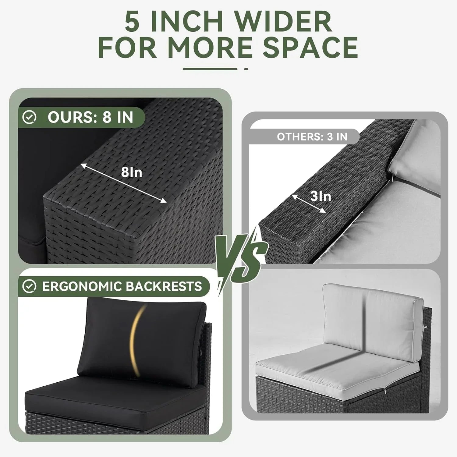 Outdoor Patio Furniture Sets with 4in Thicken Cushion