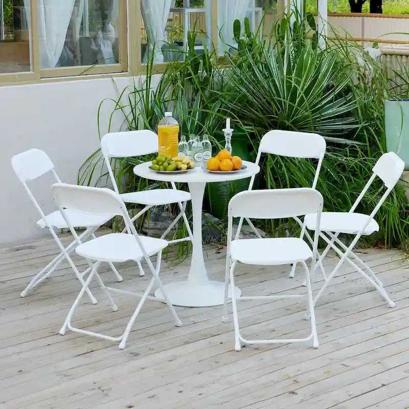 10 Pack Plastic Folding Chair 350lb. Capacity for Events Office Wedding Party Picnic Kitchen Dining