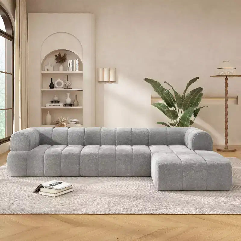 Canapé d'angle moderne Christopher Knight Home Keri 122 en mousse haute densité avec dossier bas