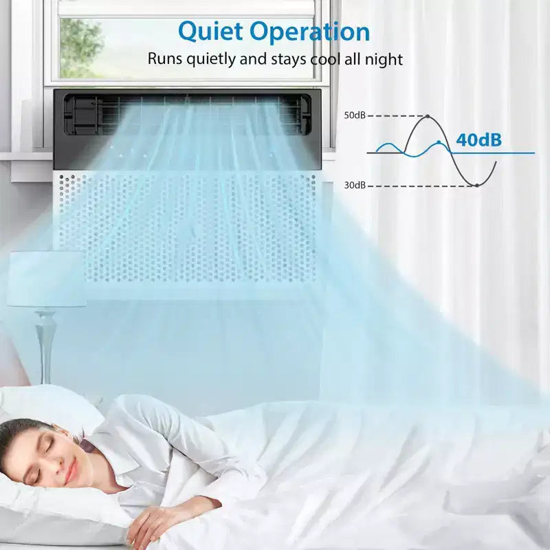 Acekool 6,000 BTU Smart Window Air Conditioner, Wi-Fi Room AC with Remote, Quiet Cooling for Rooms up to 250 Sq Ft