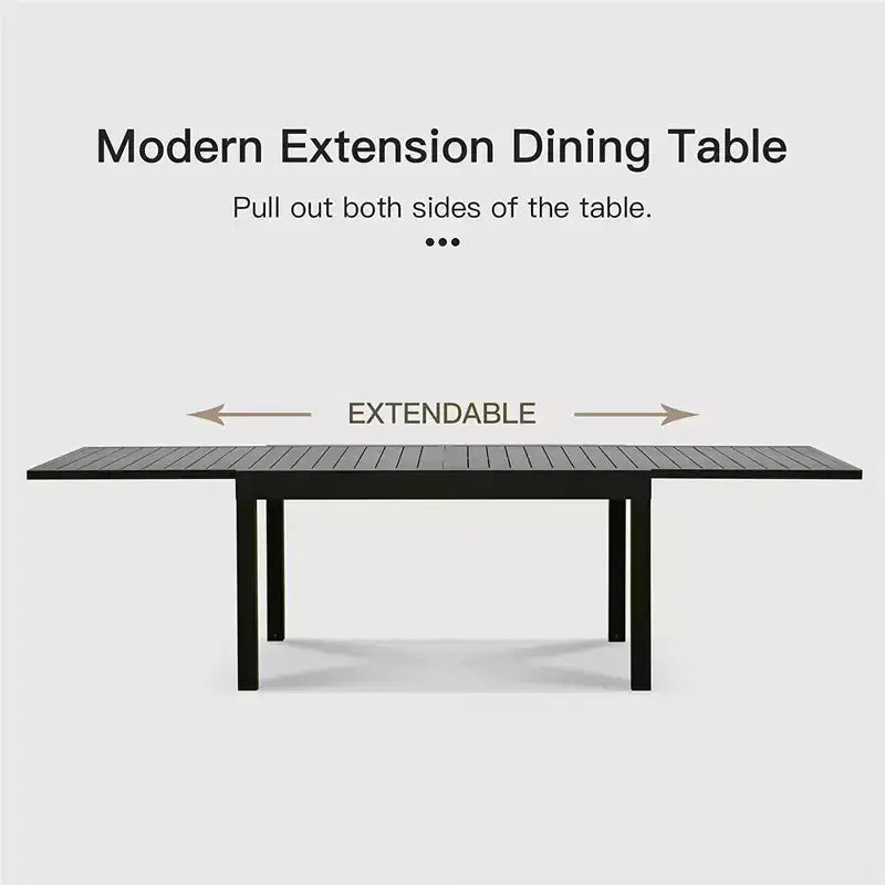 Okak Dining Table Aluminum Patio Extendable Dining Room Table Kitchen Table for Dining Room