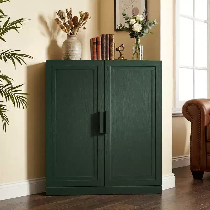 Dovelina Corner Cabinet with Adjustable Shelves Sideboard Buffet Wine Cabinet Kitchen and Dining Cabinet with Wood Doors - 31H x 31W, 36H x 31W