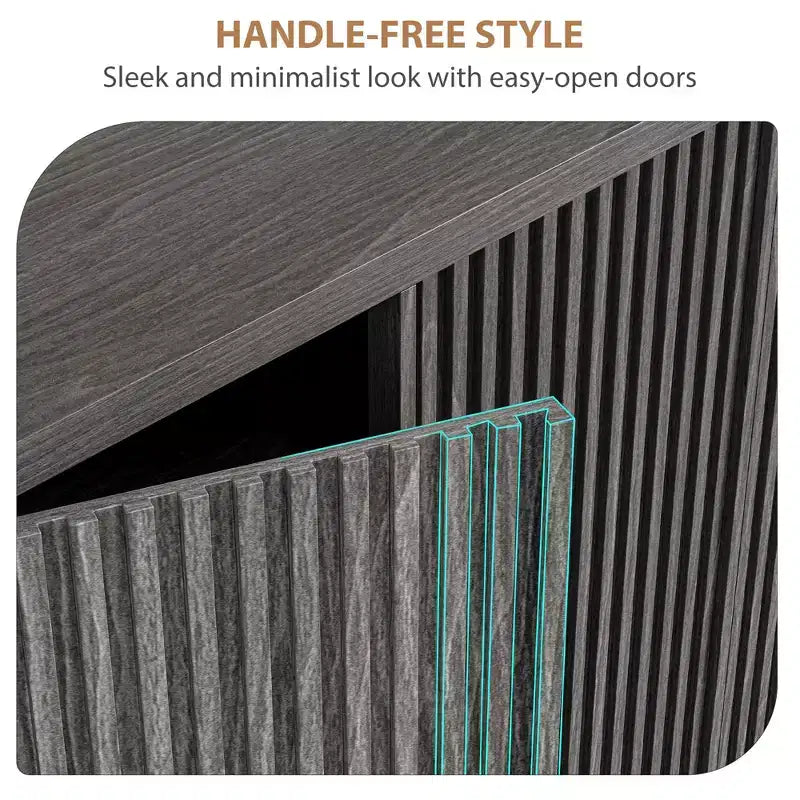 Shoe Cabinet with Fluted Door, Adjustable Shelves for Entryway Living Room