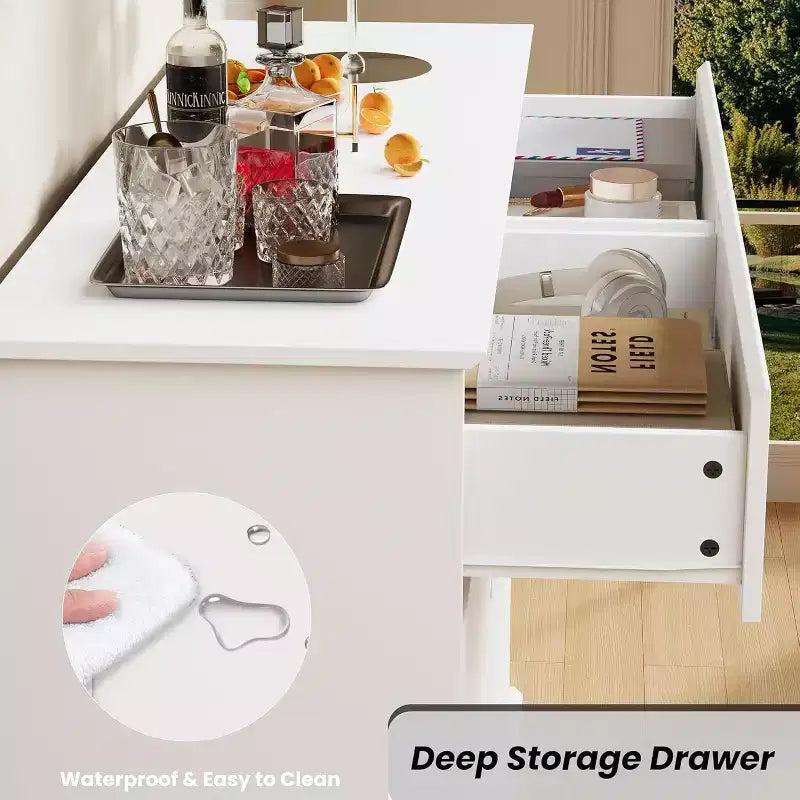 8-Drawer Storage Cabinet, Chest of Drawers with Deep Drawers, Large Wide-Top Closet for Living Room, Hallway, Children's Room